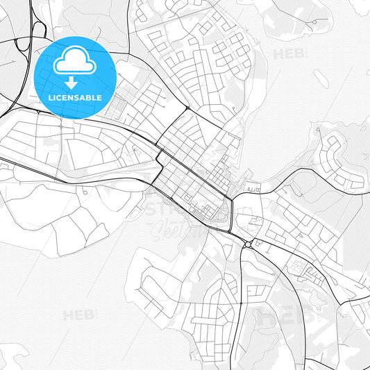 Vector PDF map of Piteå, Sweden