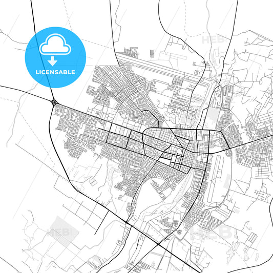 Vector PDF map of Piura, Peru