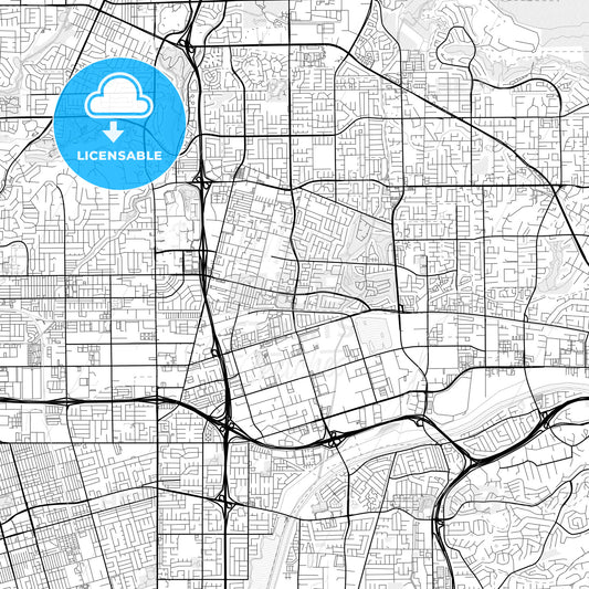 Vector PDF map of Placentia, California, United States