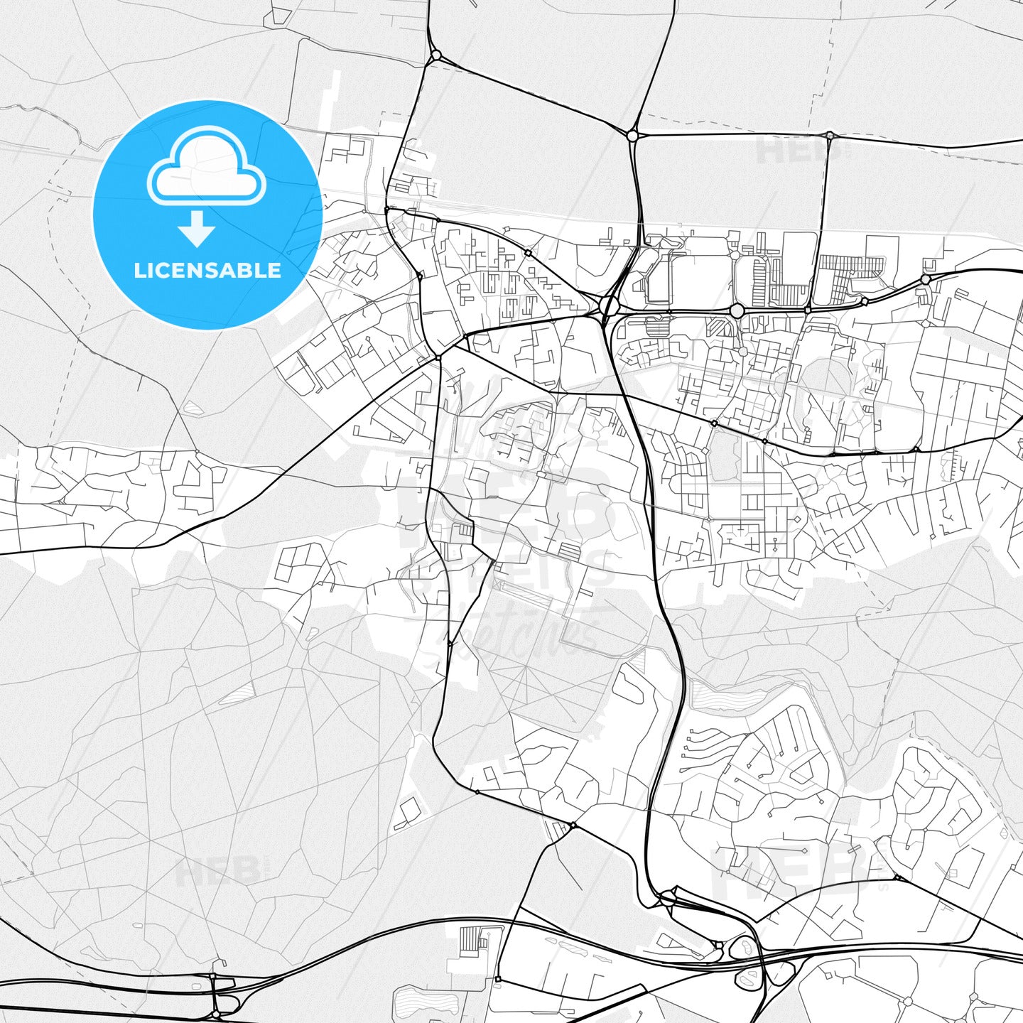 Vector PDF map of Plaisir, France