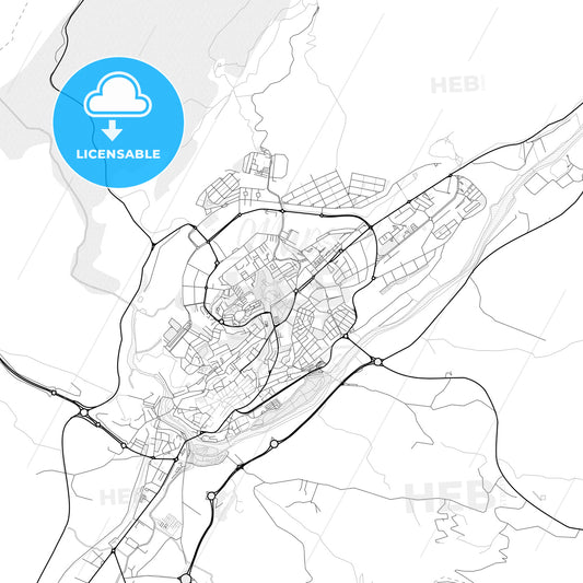 Vector PDF map of Plasencia, Spain