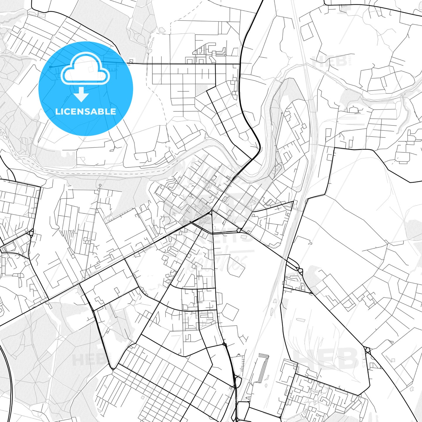 Vector PDF map of Podolsk, Russia