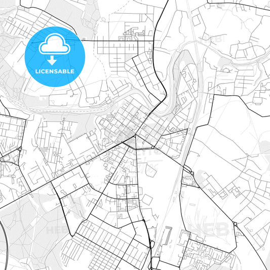 Vector PDF map of Podolsk, Russia