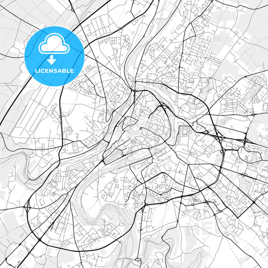 Vector PDF map of Poitiers, France