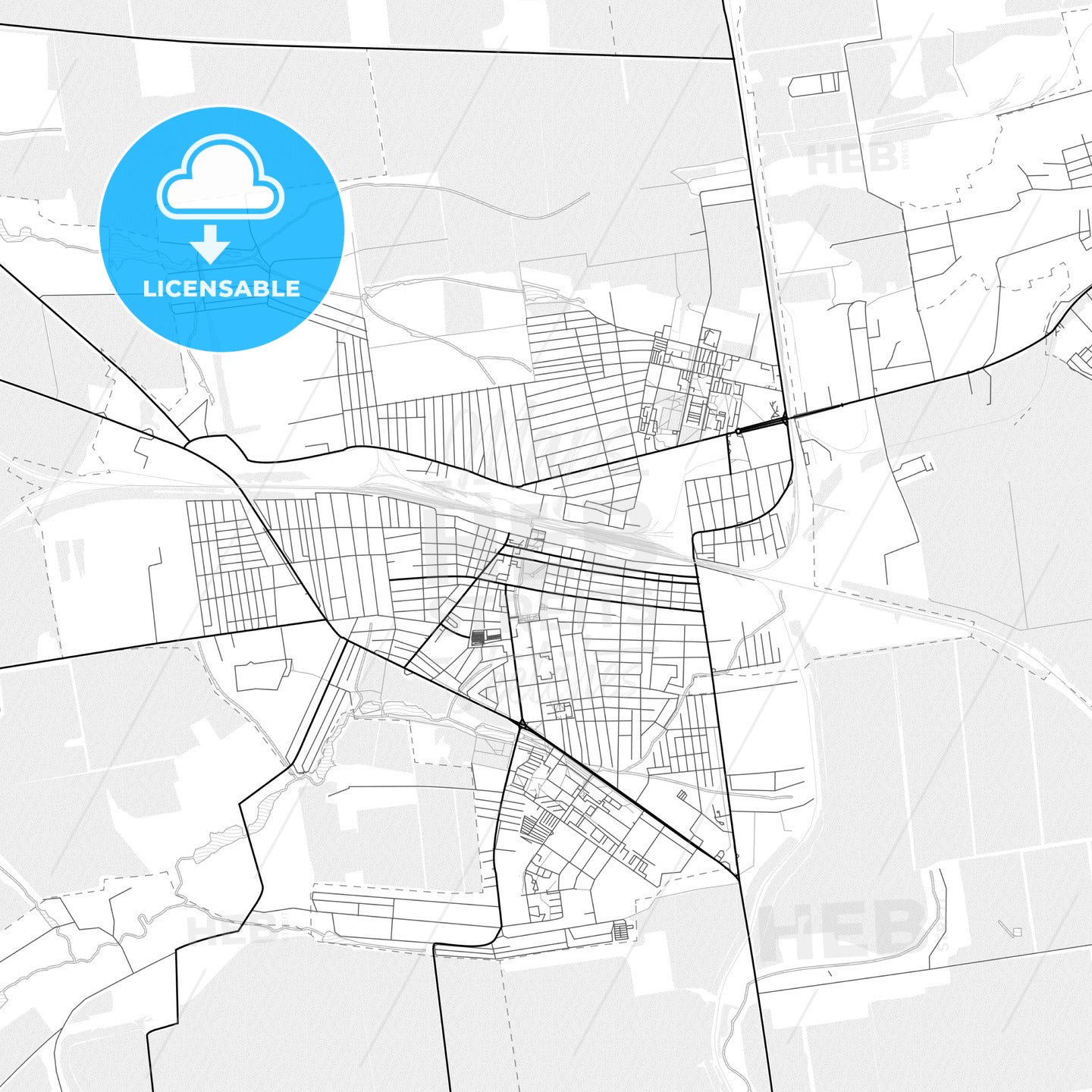 Vector PDF map of Pokrovsk, Ukraine