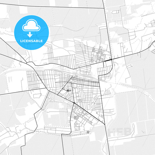 Vector PDF map of Pokrovsk, Ukraine