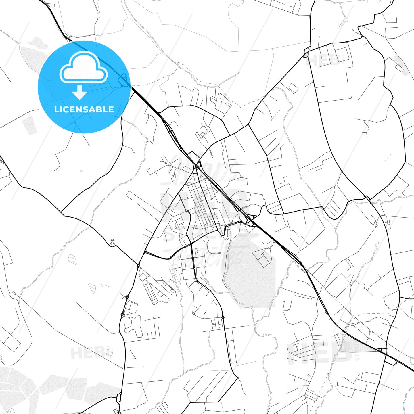 Vector PDF map of Pomezia, Italy