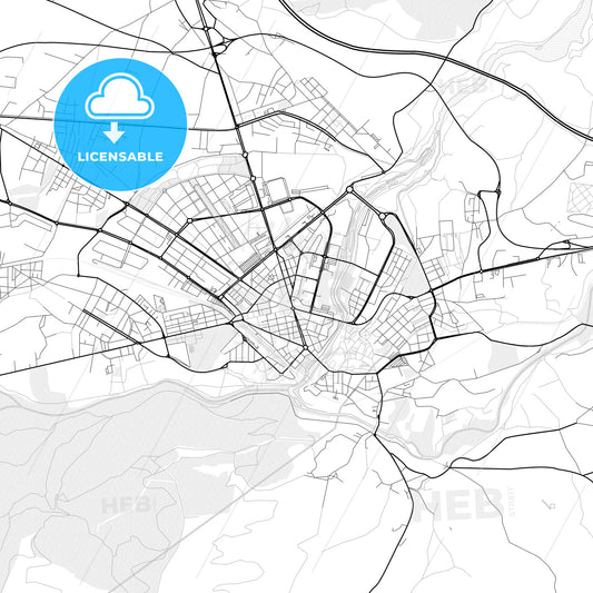 Vector PDF map of Ponferrada, Spain