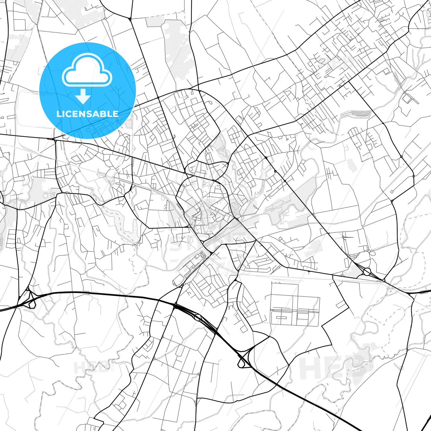 Vector PDF map of Pordenone, Italy