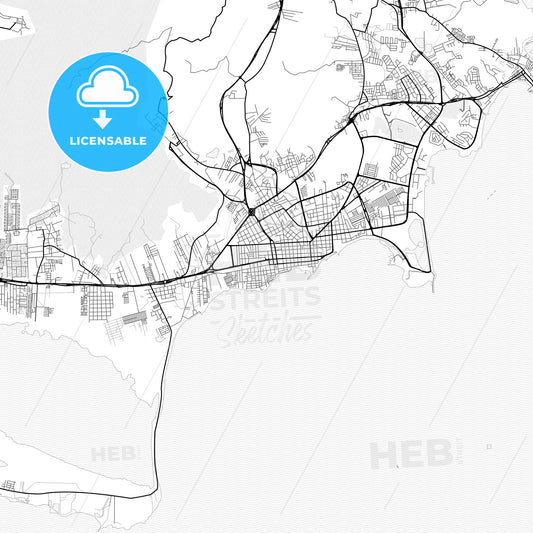 Vector PDF map of Porlamar, Venezuela