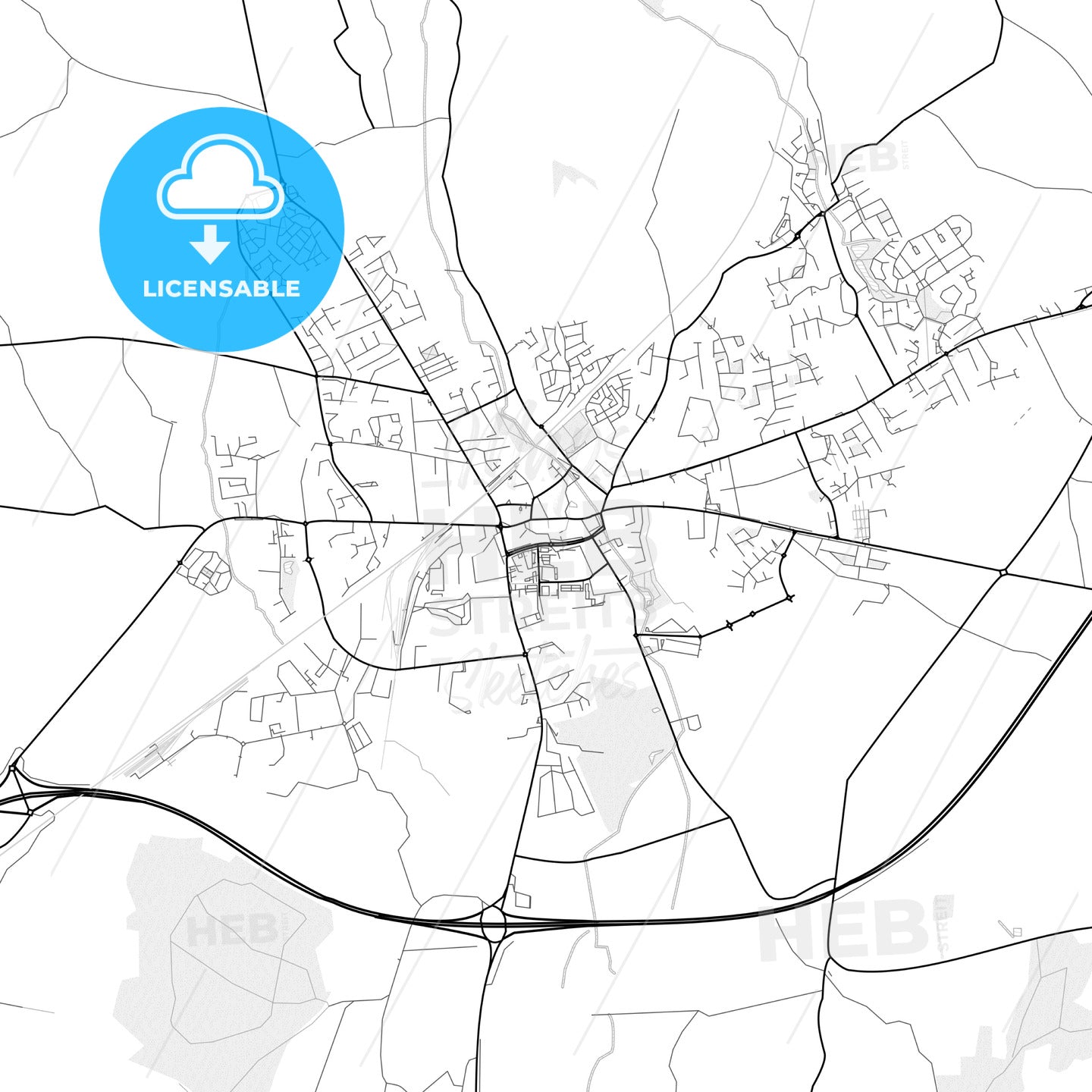 Vector PDF map of Port Laoise, Ireland - HEBSTREITS