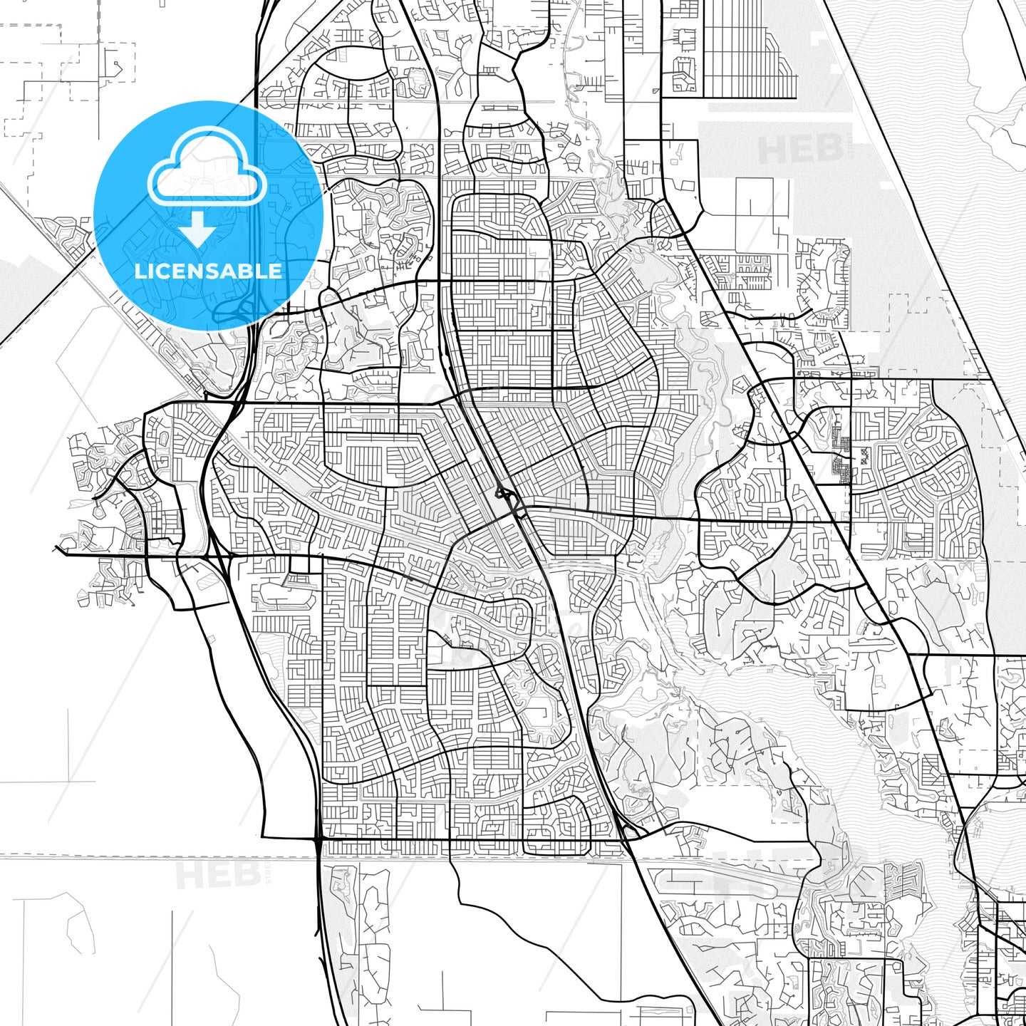 Vector PDF map of Port St. Lucie, Florida, United States