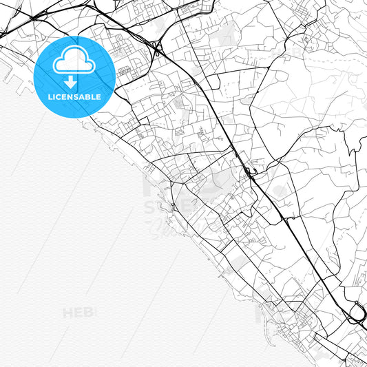 Vector PDF map of Portici, Italy