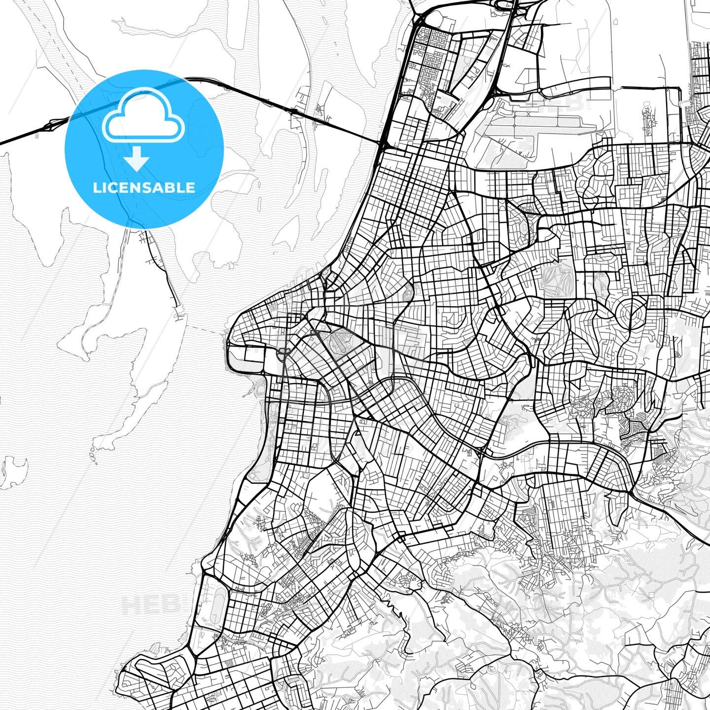 Vector PDF map of Porto Alegre, Brazil