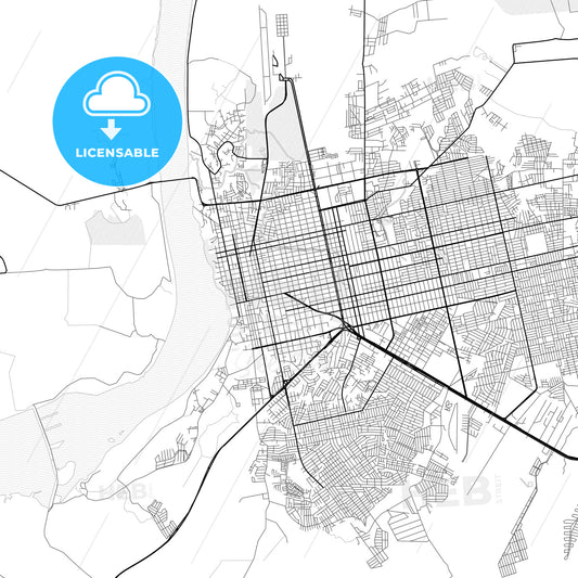 Vector PDF map of Porto Velho, Brazil