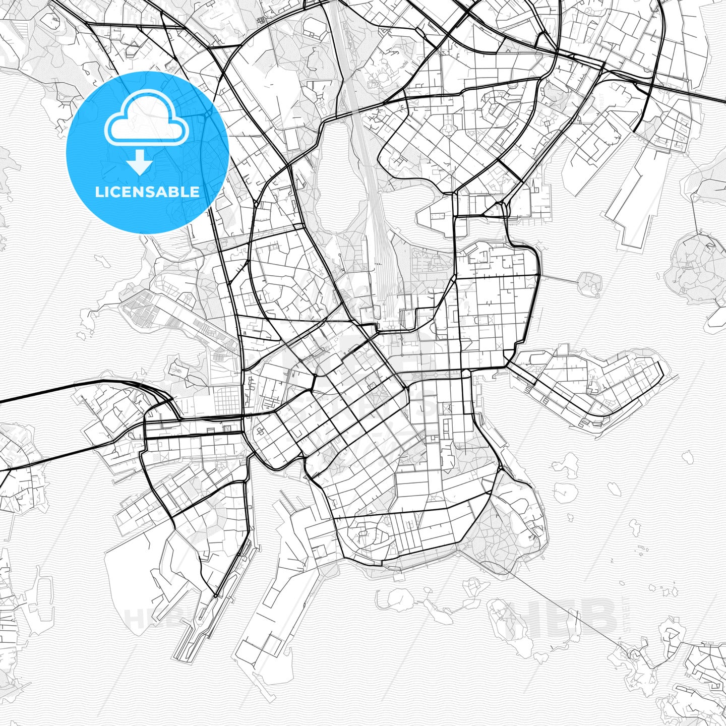 Vector PDF map of Porvoo, Finland