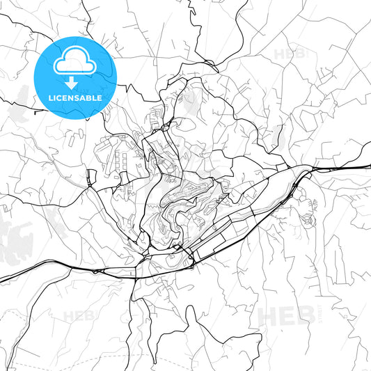 Vector PDF map of Potenza, Italy