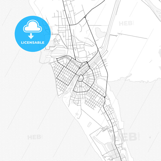 Vector PDF map of Poti, Georgia