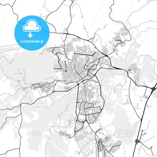 Vector PDF map of Pouso Alegre, Brazil