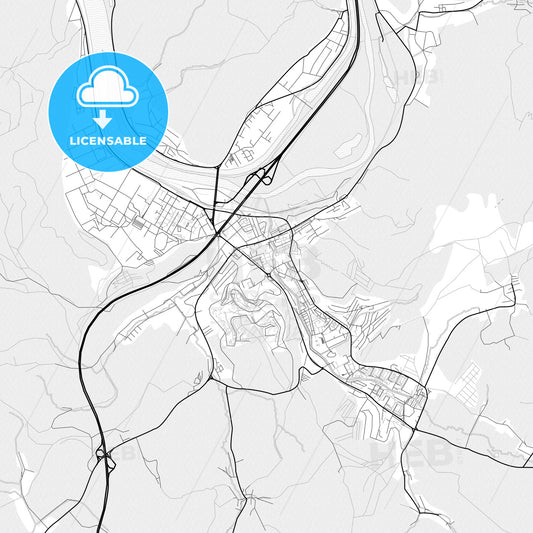 Vector PDF map of Považská Bystrica, Slovakia