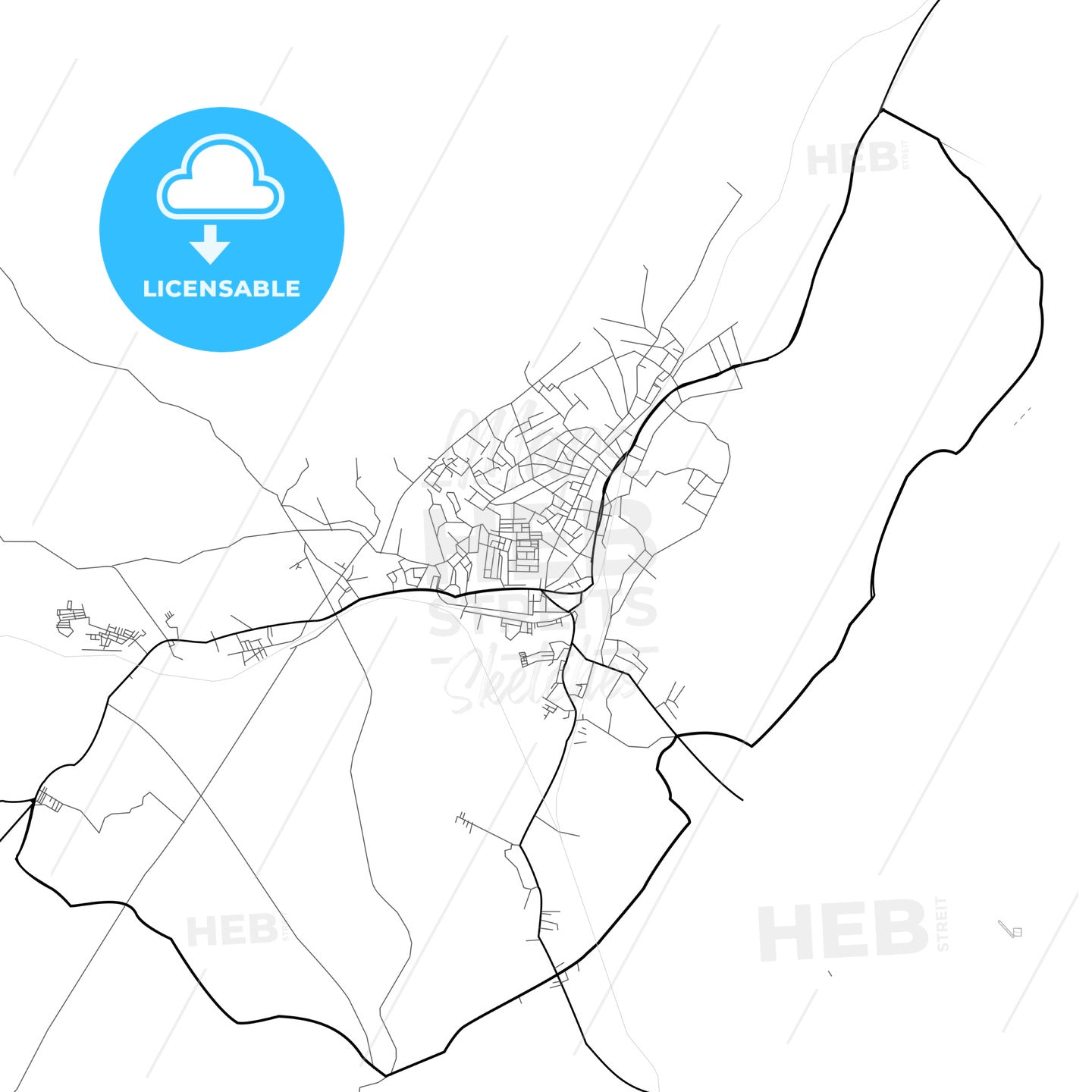 Vector PDF map of Prabumulih, Indonesia