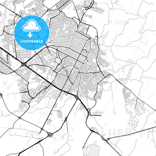 Vector PDF map of Presidente Prudente, Brazil