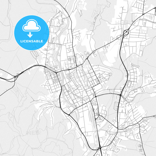 Vector PDF map of Prešov, Slovakia