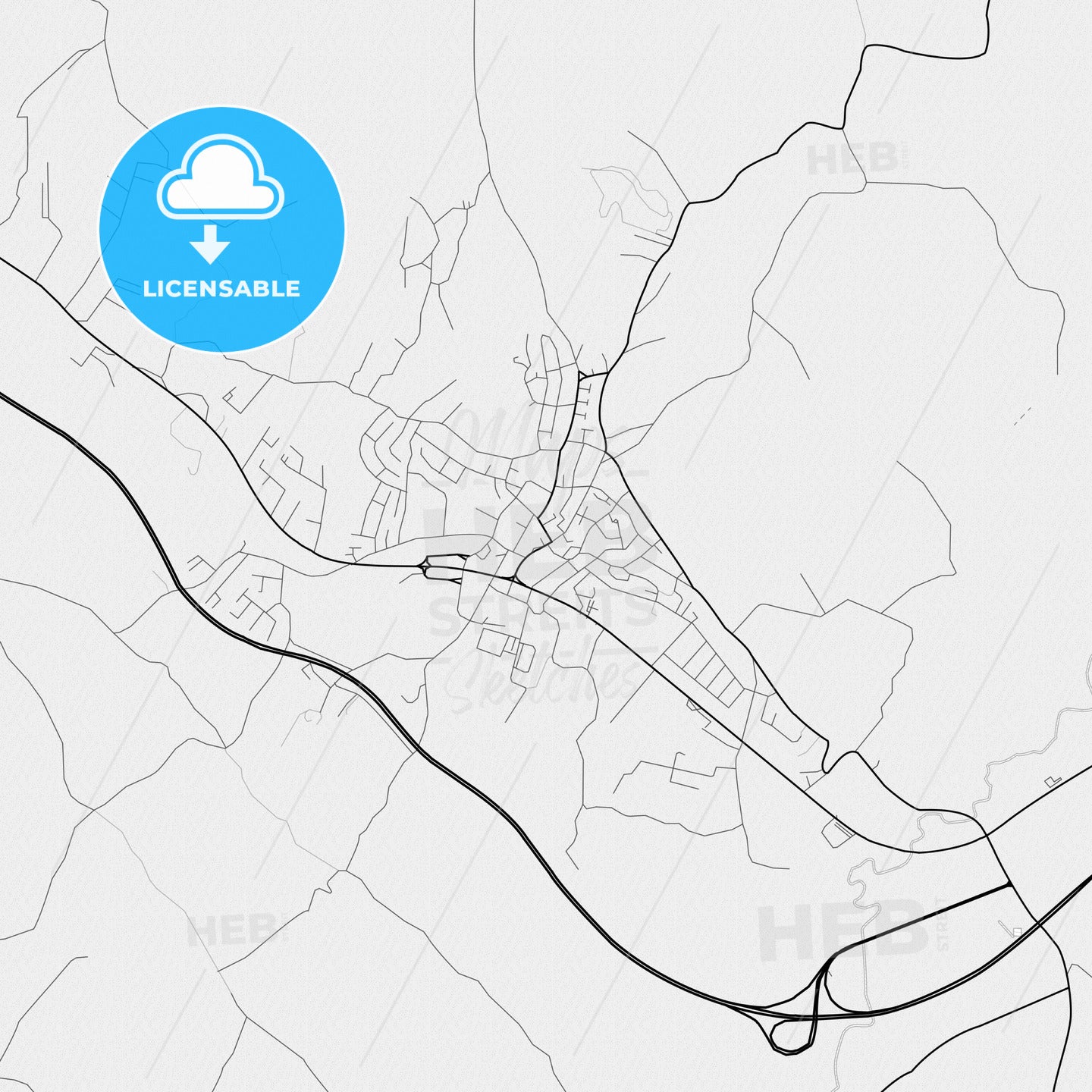 Vector PDF map of Prnjavor, Bosnia and Herzegovina