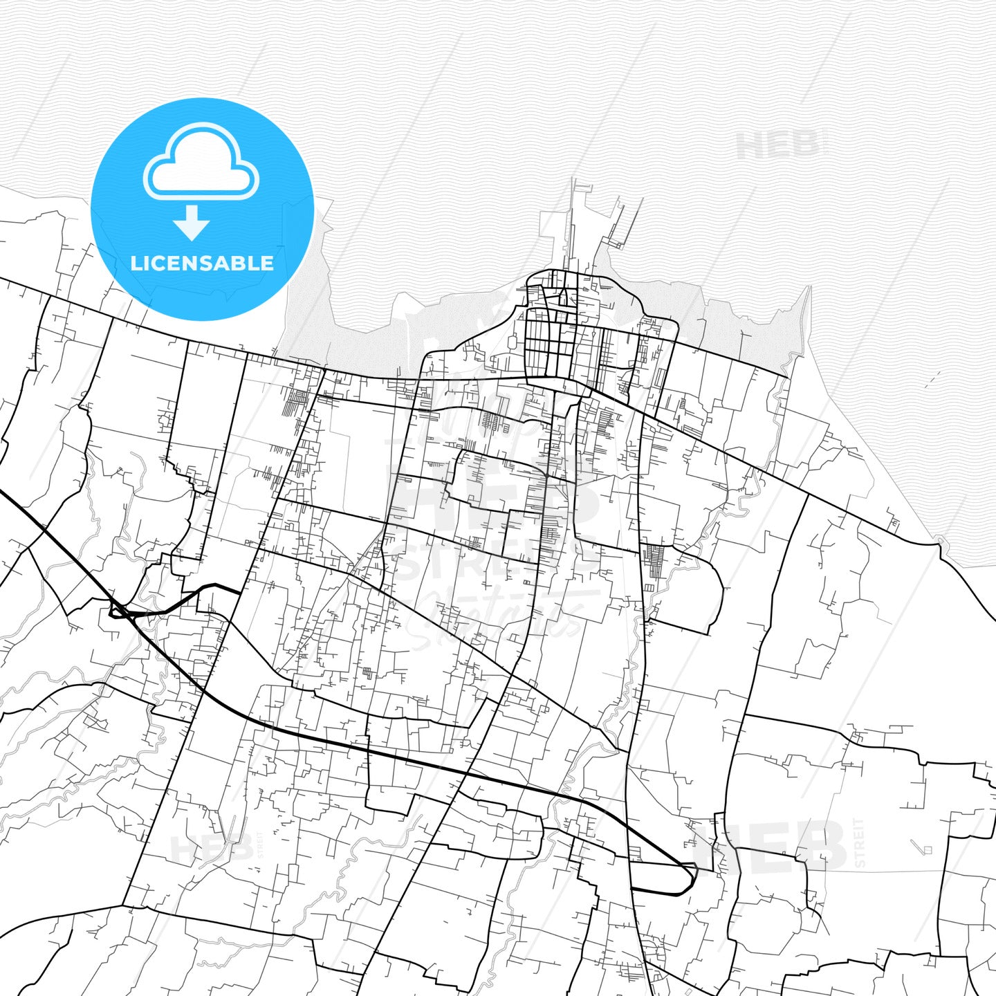 Vector PDF map of Probolinggo, Indonesia