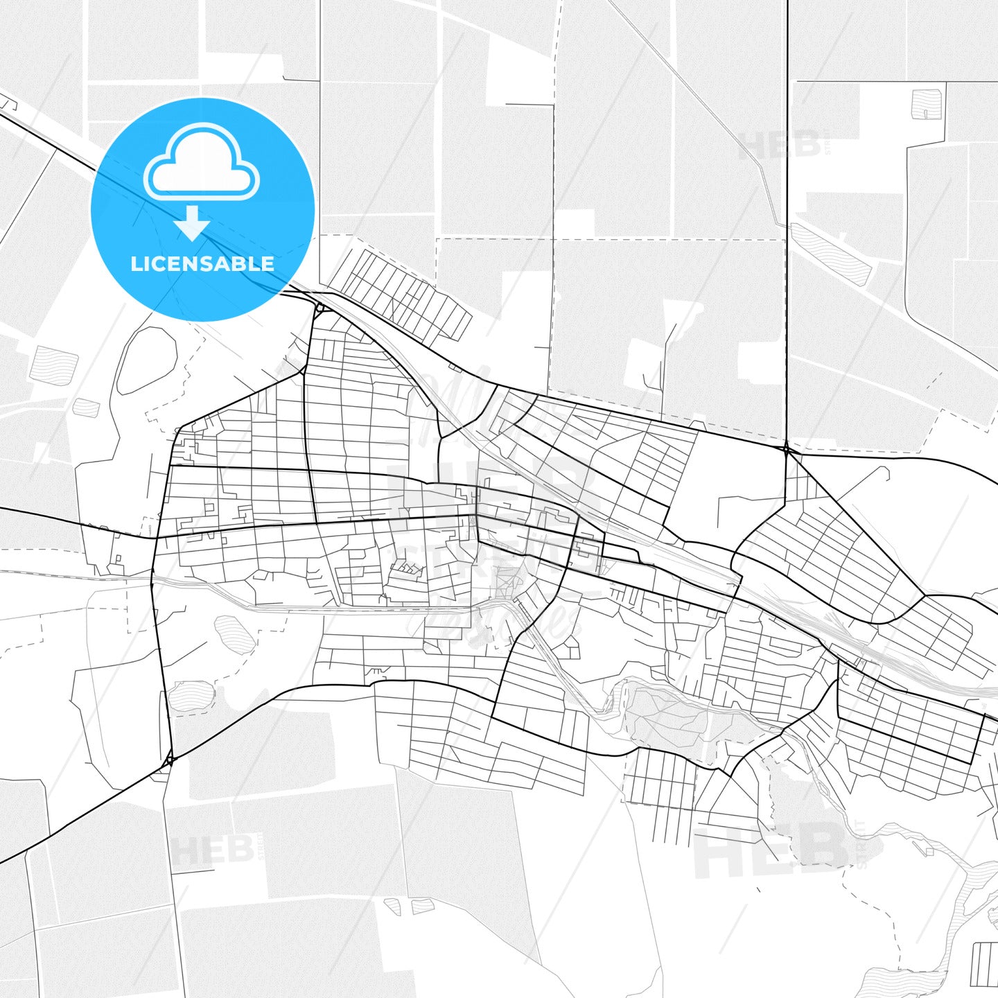 Vector PDF map of Prokhladny, Russia