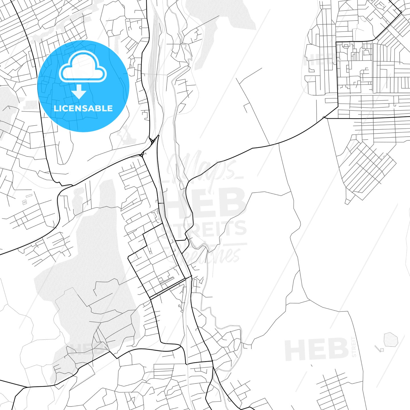 Vector PDF map of Prokopyevsk, Russia