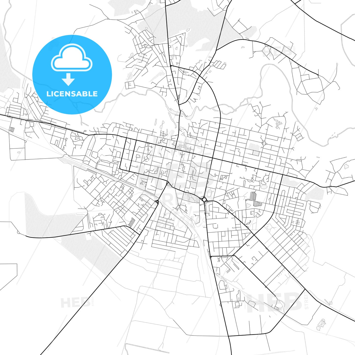 Vector PDF map of Pryluky, Ukraine