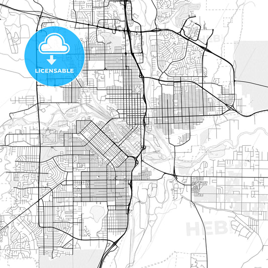 Vector PDF map of Pueblo, Colorado, United States