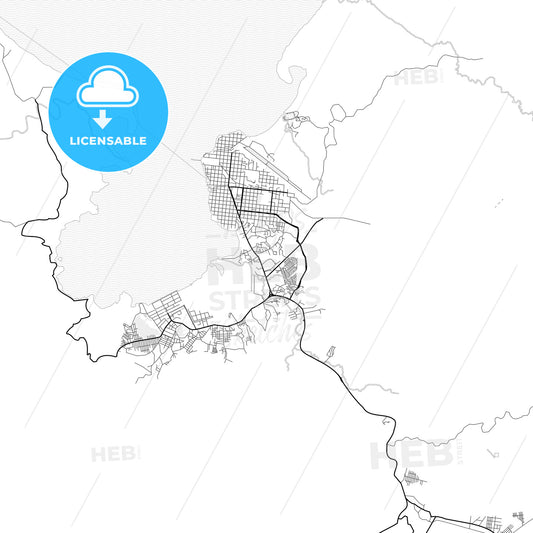 Vector PDF map of Puerto Barrios, Guatemala