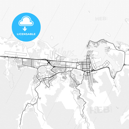 Vector PDF map of Puerto Cabello, Venezuela