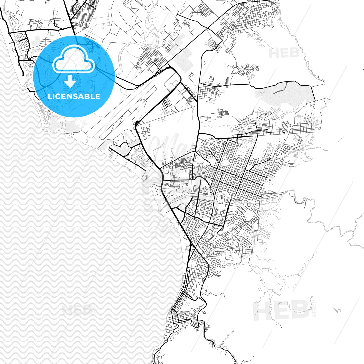 Vector PDF map of Puerto Vallarta, Mexico