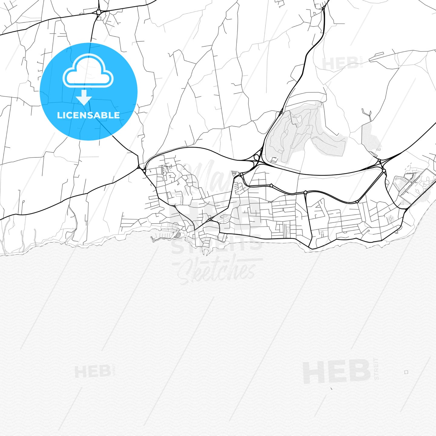 Vector PDF map of Puerto del Carmen, Spain