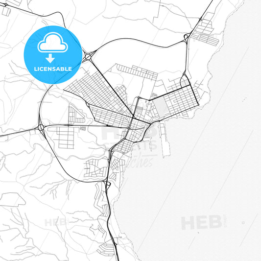 Vector PDF map of Puerto del Rosario, Spain