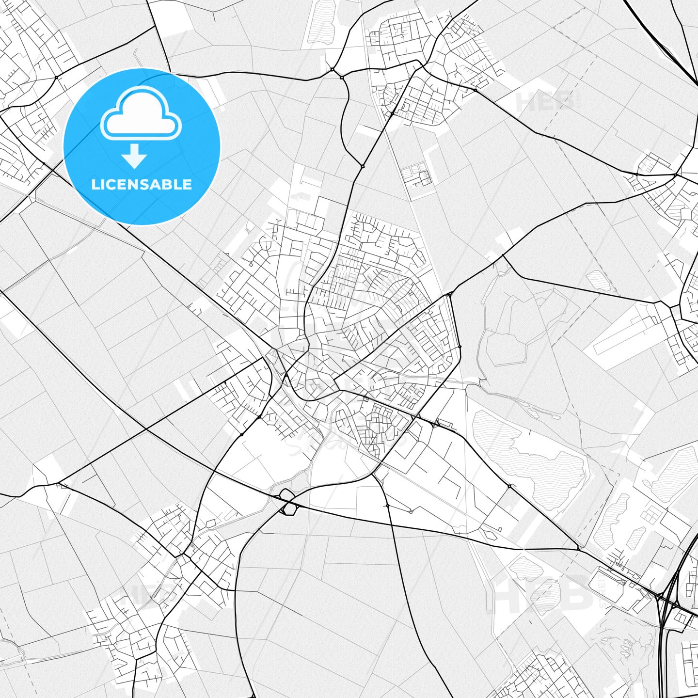 Vector PDF map of Pulheim, Germany