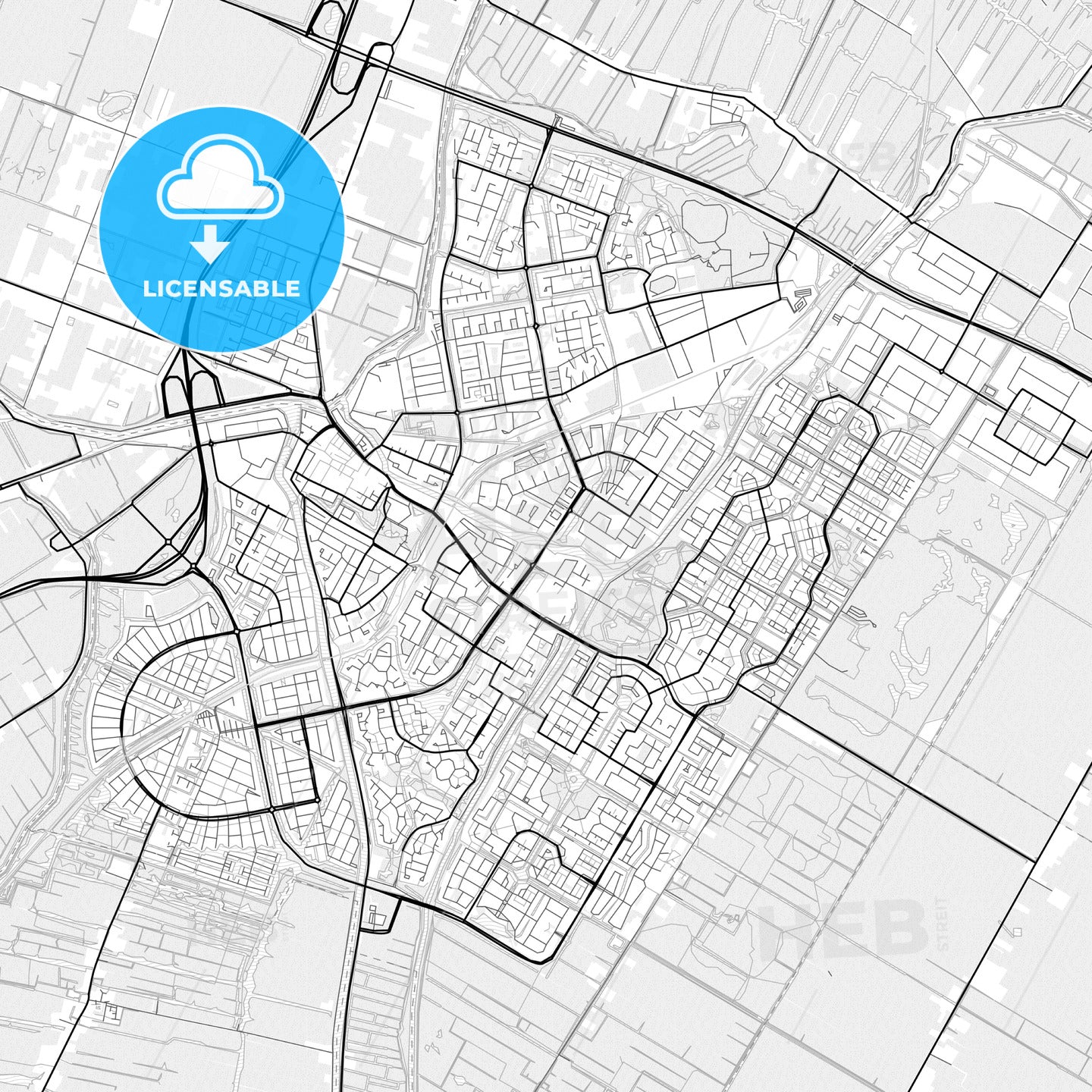 Vector PDF map of Purmerend, Netherlands