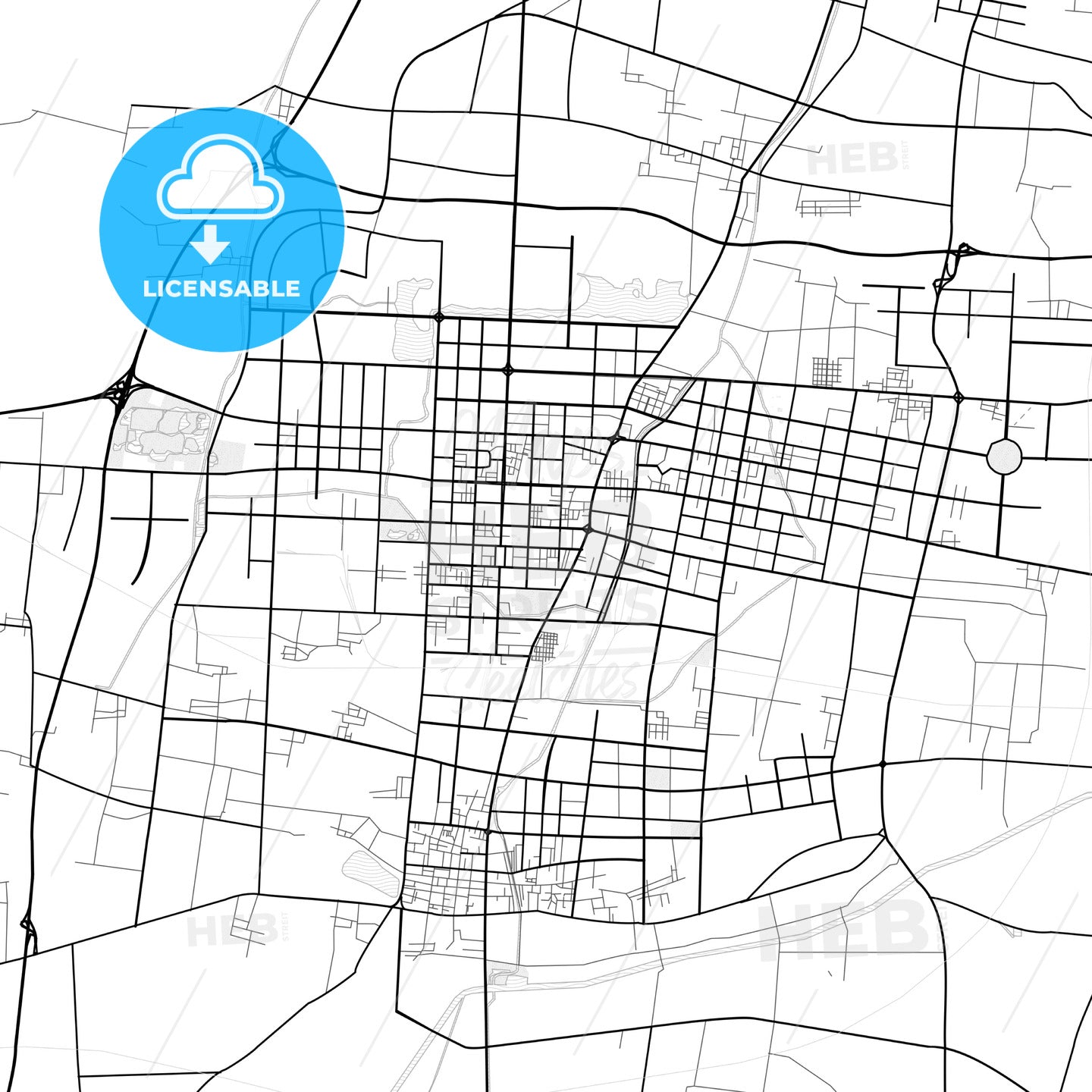 Vector PDF map of Puyang, China