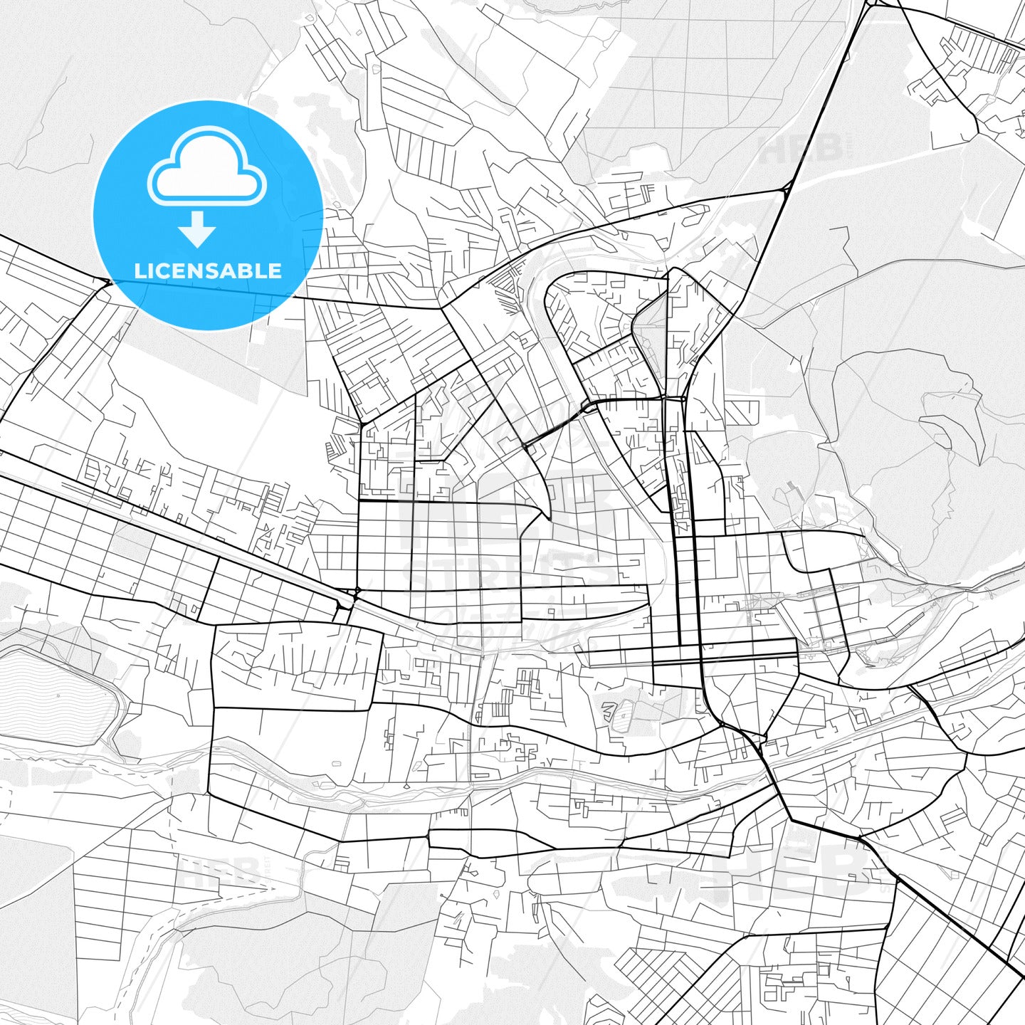 Vector PDF map of Pyatigorsk, Russia