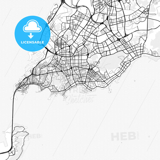 Vector PDF map of Qingdao, China