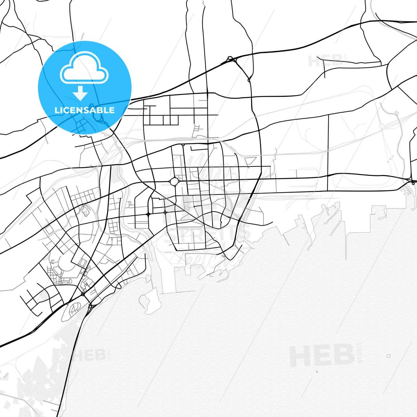 Vector PDF map of Qinhuangdao, China