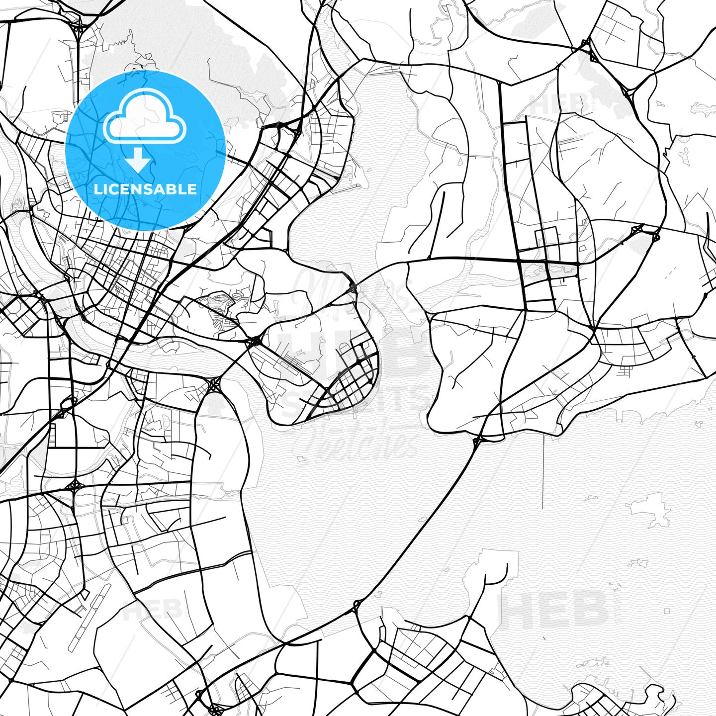 Vector PDF map of Quanzhou, China