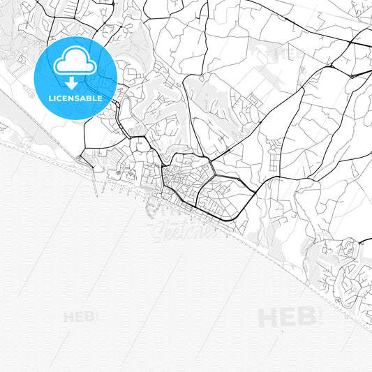 Vector PDF map of Quarteira, Portugal