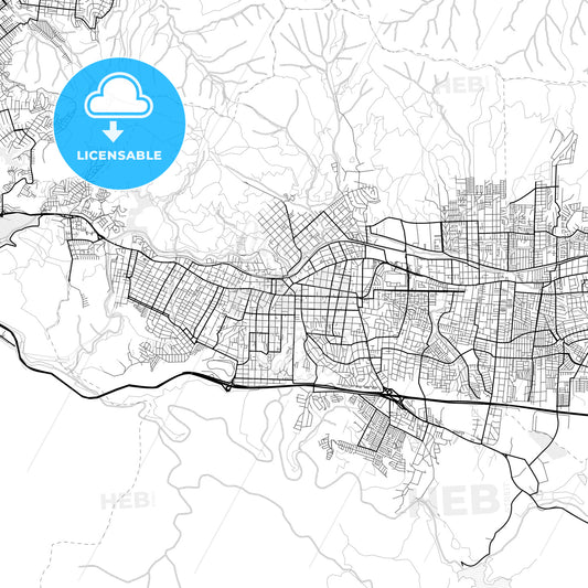 Vector PDF map of Quilpue, Chile