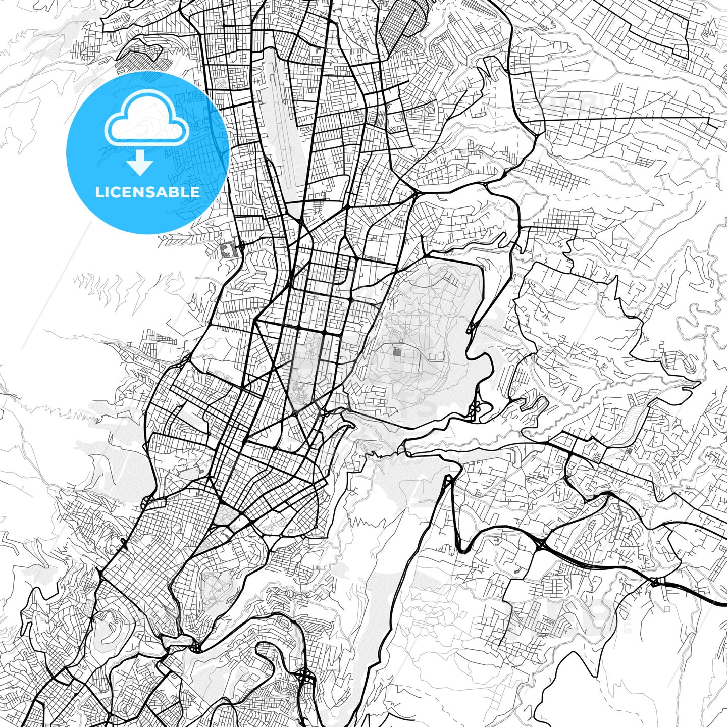 Vector PDF map of Quito, Ecuador