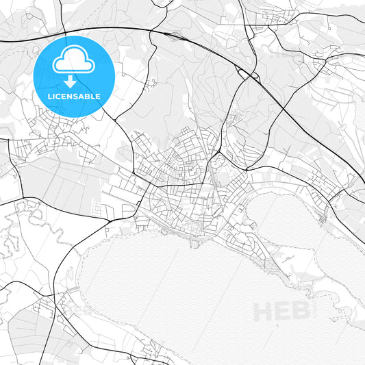 Vector PDF map of Radolfzell am Bodensee, Germany