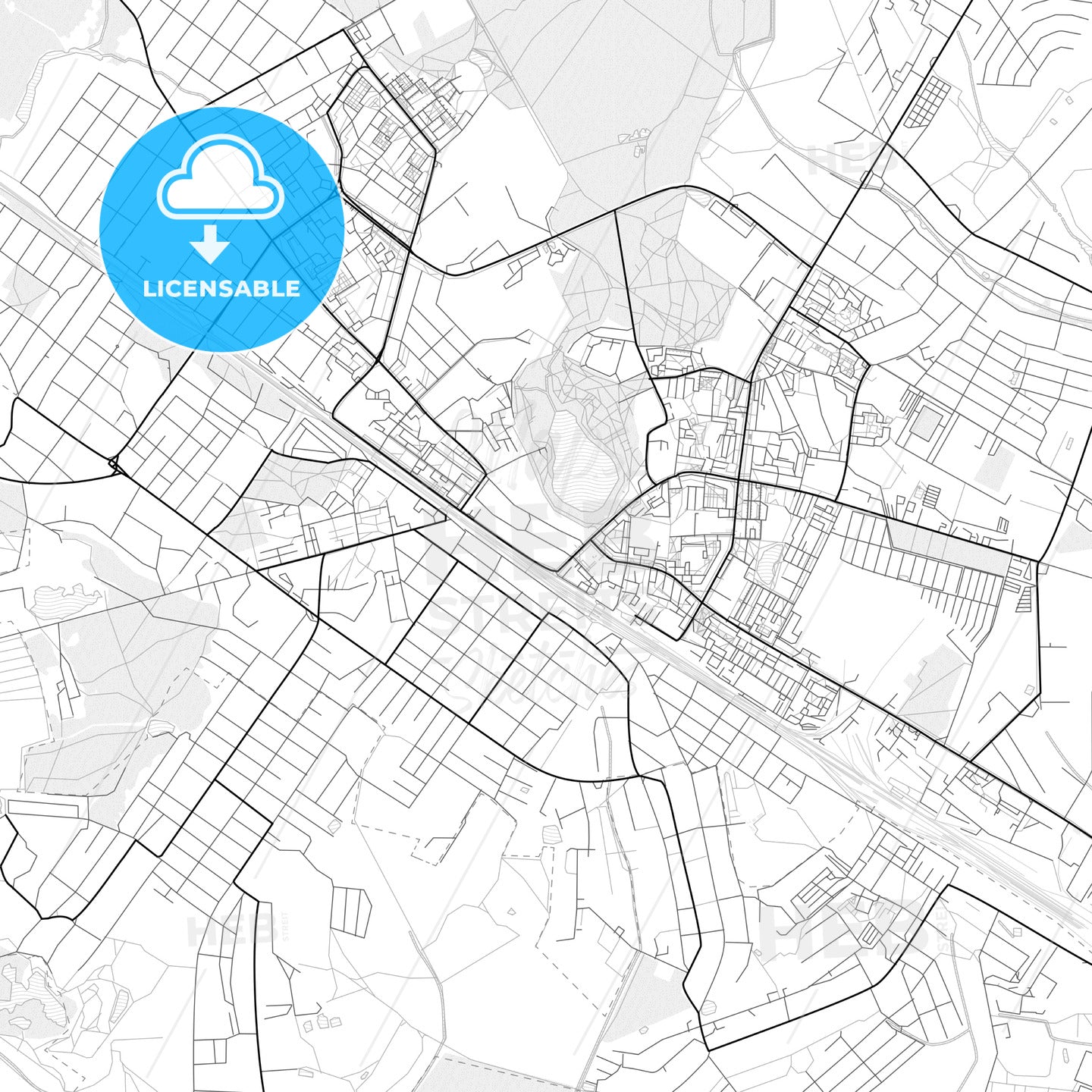 Vector PDF map of Ramenskoye, Russia